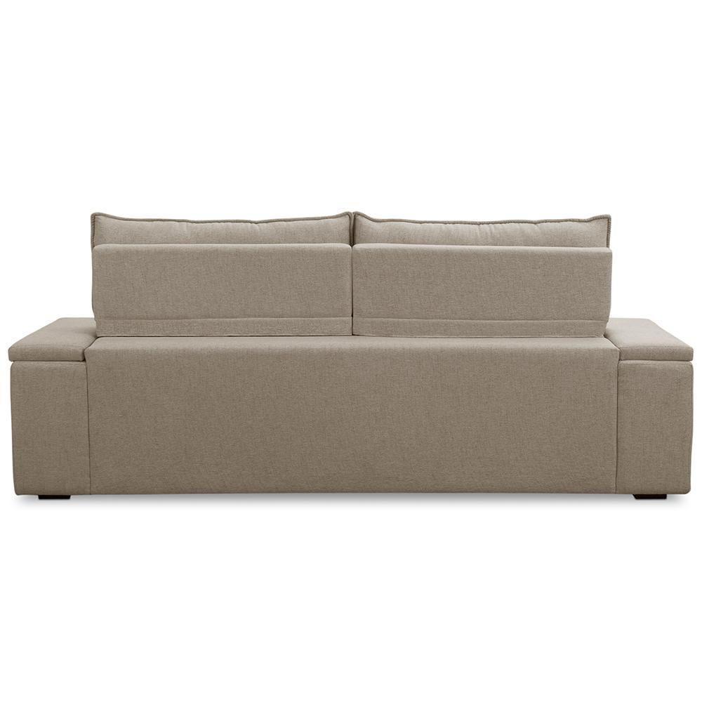 Sofá Retrátil Reclinável Para Sala 3 Lugares 225cm Ricci F04 Linho Bege - Lyam Decor - 6