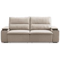 Sofá Retrátil Reclinável Para Sala 3 Lugares 225cm Ricci F04 Linho Bege - Lyam Decor - 2
