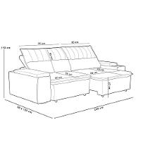 Sofá Retrátil Reclinável Para Sala 3 Lugares 225cm Ricci F04 Linho Bege - Lyam Decor