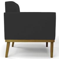 Sofá Namoradeira Base Madeira Castanho Ana Veludo Preto - Ibiza