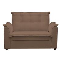 Kit 02 Sofás 2 Lugares Namoradeira Marrocos 1,40m Sala De Tv Estar Recepção Suede Marrom Mabe Magazine - 4