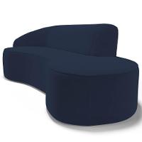 Sofá Living 3 Lugares 260cm Braço Esquerdo Mozart D06 Veludo Azul - Mpozenato - 5