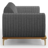 Sofá 180cm 3 Lugares Base Gold Molino D06 Linho C-416 Cinza Escuro - Mpozenato - 6