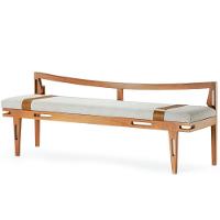 Banco Los Madeira Ozki 161 Cm Madeira Eucalipto Cedro Tecido Cinza - 1