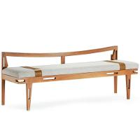 Banco Los Madeira Ozki 161 Cm Madeira Eucalipto Cedro Tecido Cinza - 2