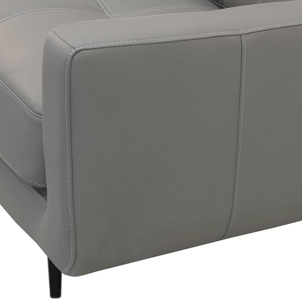 Sofá 4 Lugares Para Sala 270cm Alicie L08 Couro Cinza Claro - Mpozenato - 9