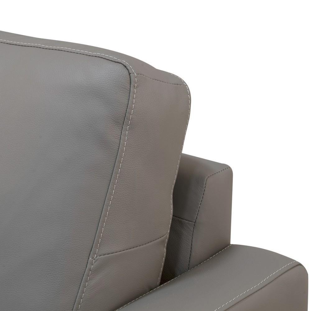 Sofá 4 Lugares Para Sala 270cm Alicie L08 Couro Cinza Claro - Mpozenato - 10