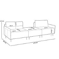 Sofá 2 Lugares Para Sala Living Com Puff 270cm Yves F04 Linho Tramado Creme - Lyam Decor - 6