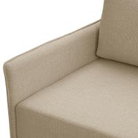 Sofá 2 Lugares Para Sala Living Com Puff 270cm Yves F04 Linho Tramado Creme - Lyam Decor - 9