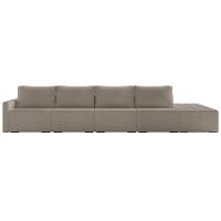 Sofá Ilha Modular Com Puff Para Sala Living 392cm Georgia K04 Bouclê Bege Escuro - Mpozenato - 7