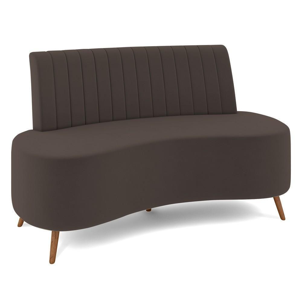 Sofá 2 Lugares Para Sala Living 135cm Pés Palito Tamar K04 Veludo Marrom - Mpozenato - 1