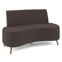 Sofá 2 Lugares Para Sala Living 135cm Pés Palito Tamar K04 Veludo Marrom - Mpozenato - 1