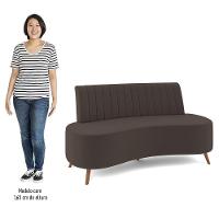 Sofá 2 Lugares Para Sala Living 135cm Pés Palito Tamar K04 Veludo Marrom - Mpozenato - 3