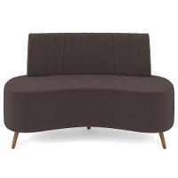 Sofá 2 Lugares Para Sala Living 135cm Pés Palito Tamar K04 Veludo Marrom - Mpozenato - 6