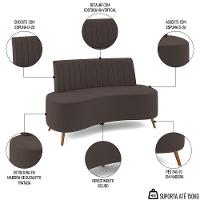 Sofá 2 Lugares Para Sala Living 135cm Pés Palito Tamar K04 Veludo Marrom - Mpozenato - 7