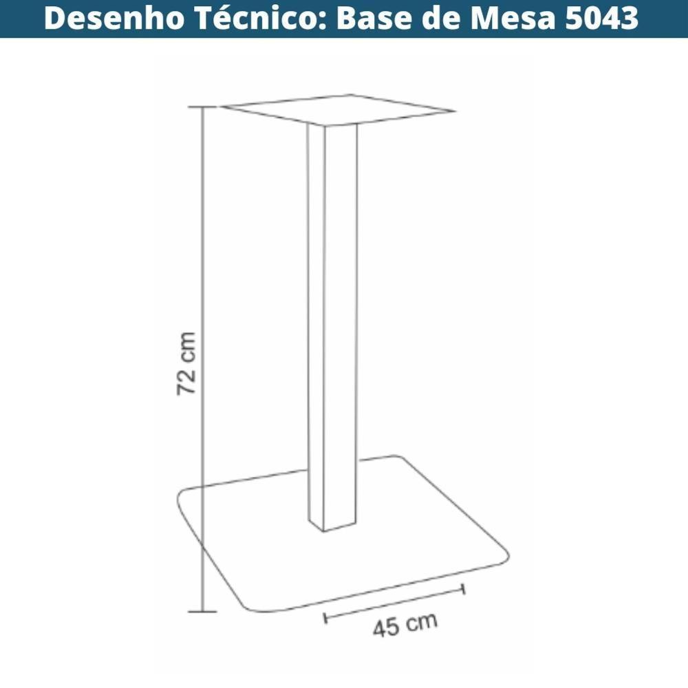 Base De Mesa Quadrada 5043 Alpha Rivatti 72 Cm (altura) Em Aço Inox Cor Prata Base Quadrada - 2