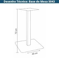 Base De Mesa Quadrada 5043 Alpha Rivatti 72 Cm (altura) Em Aço Inox Cor Prata Base Quadrada - 2