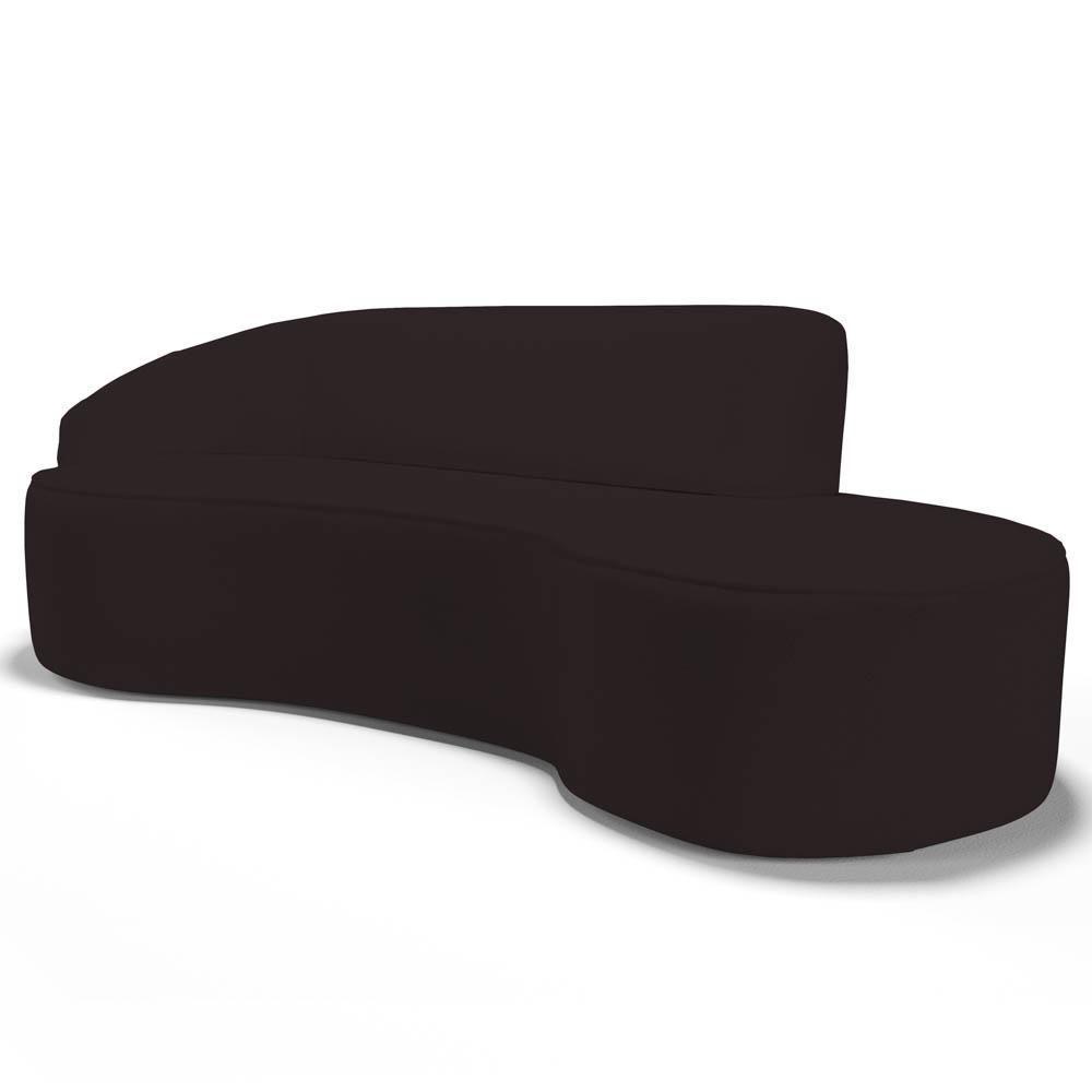 Sofá Living 4 Lugares 300cm Braço Esquerdo Mozart D06 Sintético Marrom - Mpozenato - 1