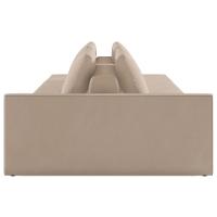 Sofá Ilha Modular Com Puff Para Sala Living 312cm Georgia K04 Veludo Bege - Mpozenato - 6