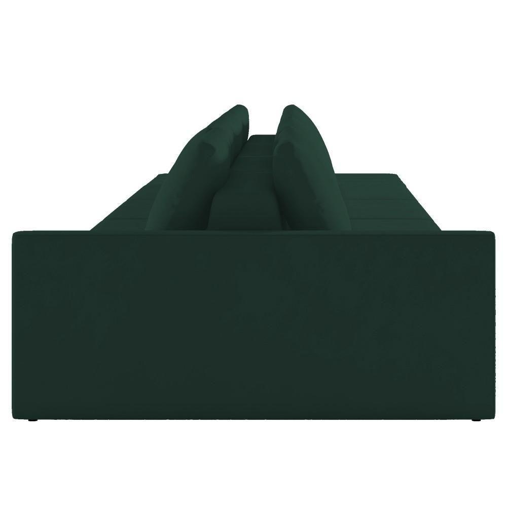 Sofá Ilha Modular Com Puff Para Sala Living 432cm Georgia K04 Veludo Verde - Mpozenato - 2