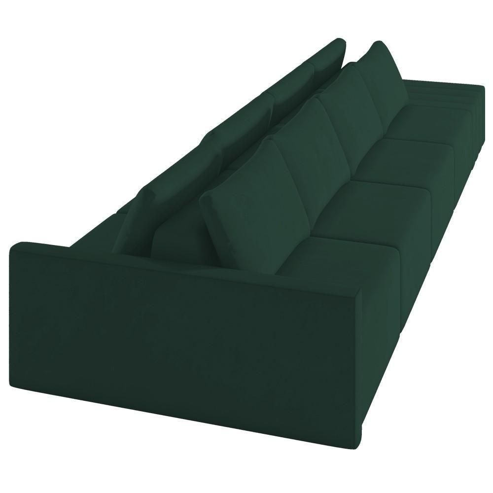 Sofá Ilha Modular Com Puff Para Sala Living 432cm Georgia K04 Veludo Verde - Mpozenato - 4