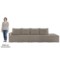 Sofá Ilha Modular Com Puff Para Sala Living 432cm Georgia K04 Bouclê Bege Escuro - Mpozenato - 5