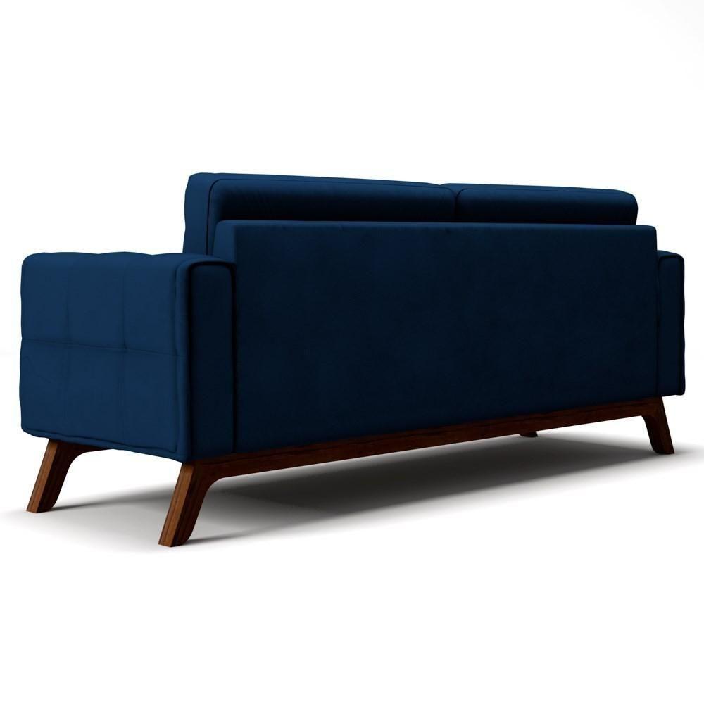 Sofá 150 Cm 2 Lugares Sandero C-304 Veludo Azul Marinho - Domi - 4