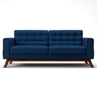 Sofá 150 Cm 2 Lugares Sandero C-304 Veludo Azul Marinho - Domi - 3