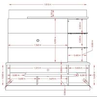 Home Theater Para Tv De 55 C/ 2 Prateleiras E Led Aline Cinamomo/off White - 2