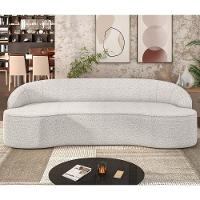 Sofá 4 Lugares Para Sala De Estar Living 230cm Theo D06 Bouclê Creme - Mpozenato - 2