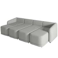 Sofá Cama Casal Para Sala 356cm Polska K04 Linho Cinza - Mpozenato - 6