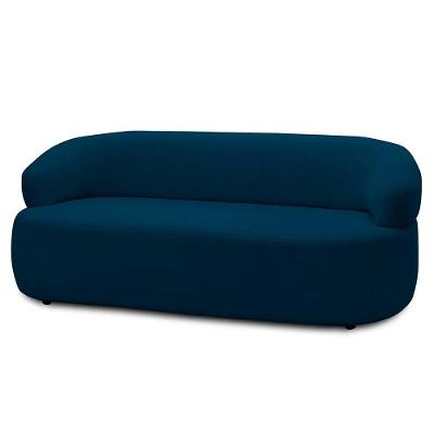 Sofá 2 Lugares Living Orgânico Sala De Estar 140cm Conka F05 Veludo Azul - Mpozenato