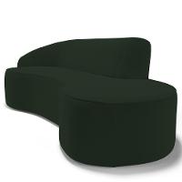 Sofá Living 3 Lugares 260cm Braço Esquerdo Mozart D06 Veludo Verde - Mpozenato - 5