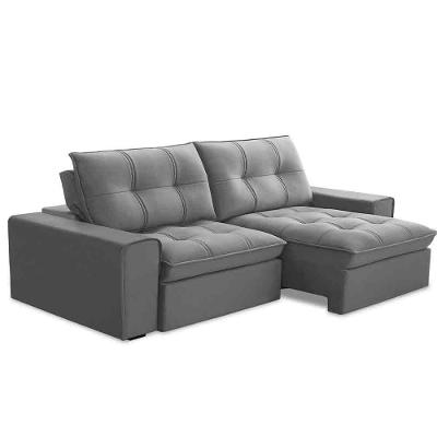 Sofá Retrátil Reclinável 3 Lugares 230cm Argon F05 Veludo Prata - Mpozenato