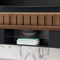 Painel Home Suspenso 2.2 Para Tv Até 70 Mdp/mdf Com Fita Led Shawn Preto/castanho G26 - Gran Belo - 5