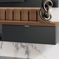 Painel Home Suspenso 2.2 Para Tv Até 70 Mdp/mdf Com Fita Led Shawn Preto/castanho G26 - Gran Belo - 7