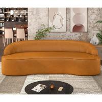 Sofá 5 Lugares Para Sala De Estar Living 300cm Theo D06 Sintético Caramelo - Mpozenato - 2