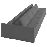 Sofá Ilha Modular Com Puff Para Sala Living 392cm Georgia K04 Veludo Cinza Escuro - Mpozenato