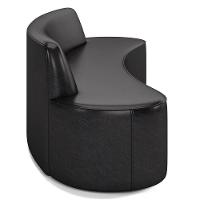 Sofá 4 Lugares Para Sala De Estar Living 260cm Koane D06 Sintético Preto - Mpozenato - 5