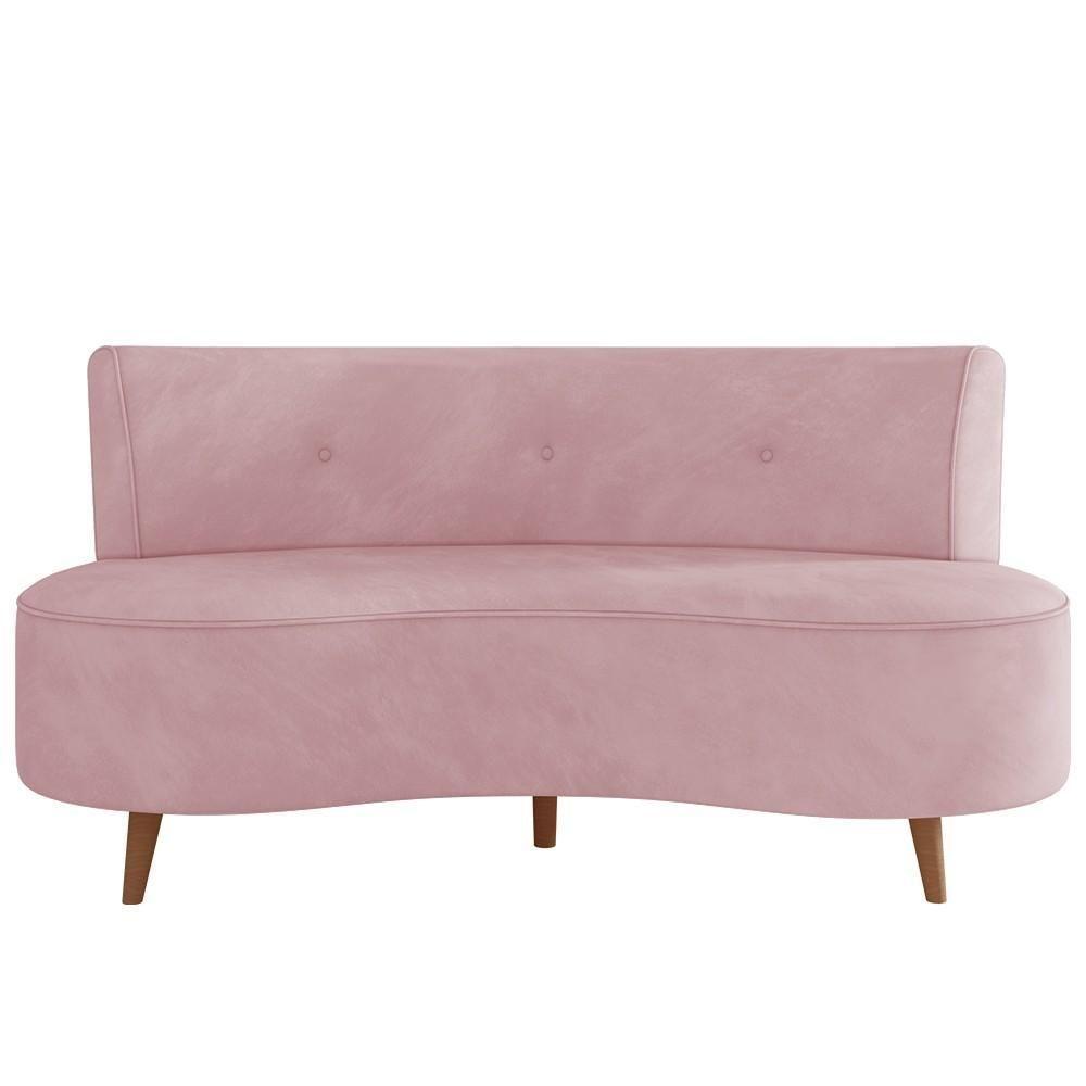 Sofá 2 Lugares Para Sala Living 135cm Pés Palito Korah K04 Veludo Rosê - Mpozenato - 7