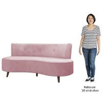 Sofá 2 Lugares Para Sala Living 135cm Pés Palito Korah K04 Veludo Rosê - Mpozenato - 5