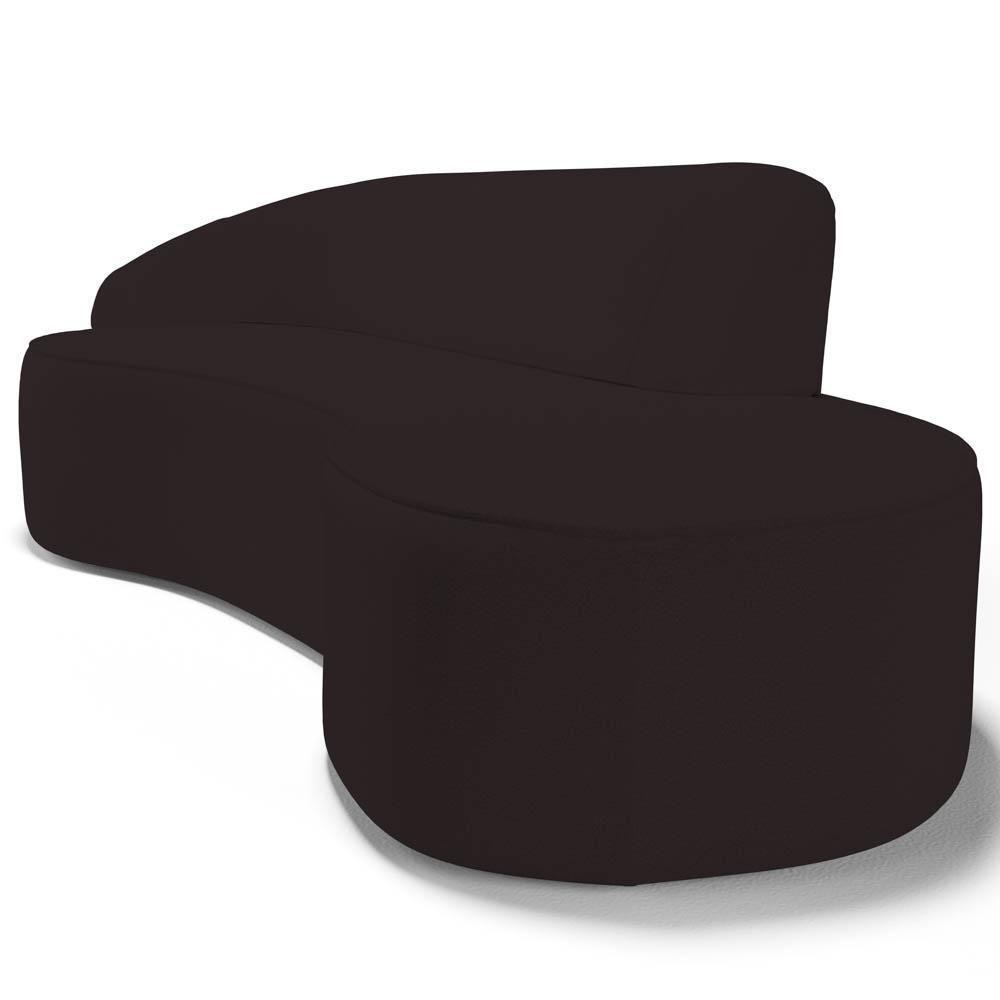 Sofá Living 3 Lugares 230cm Braço Esquerdo Mozart D06 Sintético Marrom - Mpozenato - 4