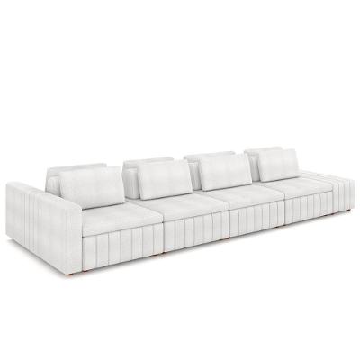 Sofá Ilha E Puff Sala Living 505cm Siesta M22 Boucle Branco - Mpozenato
