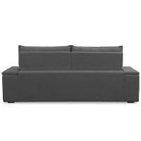 Sofá Retrátil Reclinável Para Sala 3 Lugares 245cm Ricci F04 Veludo Cinza Escuro - Lyam Decor - 6
