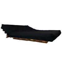 Sofa Cama Casal Futon Oriental Preto Com Madeira Preta - 3