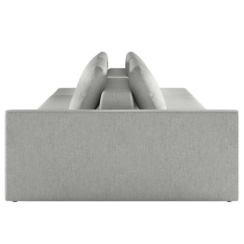 Sofá Ilha Modular Com Puff Para Sala Living 252cm Georgia K04 Linho Cinza - Mpozenato - 6