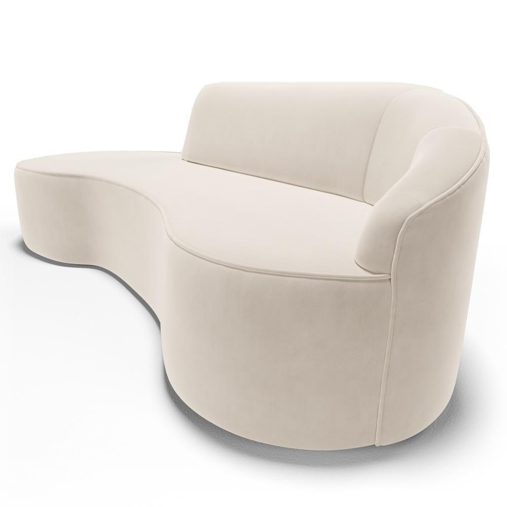 Sofá Living 4 Lugares 280cm Braço Direito Mozart D06 Veludo Bege - Mpozenato - 2