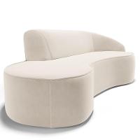 Sofá Living 4 Lugares 280cm Braço Direito Mozart D06 Veludo Bege - Mpozenato - 8