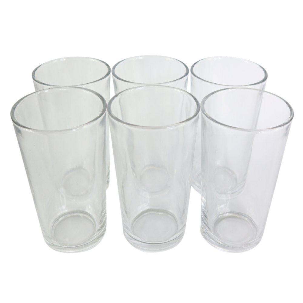 Kit Com Copos De Vidro Liso 6 Unidade 240ml Perfeito Para Reuniões E Eventos - 1