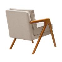 Poltrona Mona Luxo Onix Madeira Maciça Tecido Veludo Bege Web Holz - 3